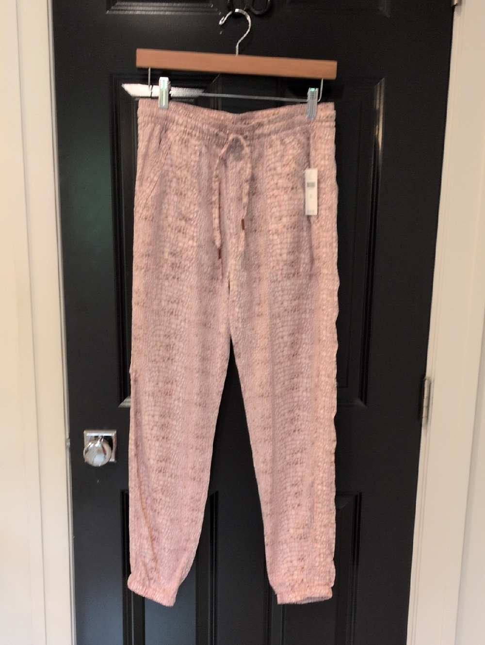 Anthropologie Drawstring Pants in Pale Pink, Cream & Khaki